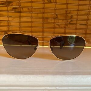 Maui Jim Baby Beach Sunglasses, Gold titanium frame with Bronze lenses